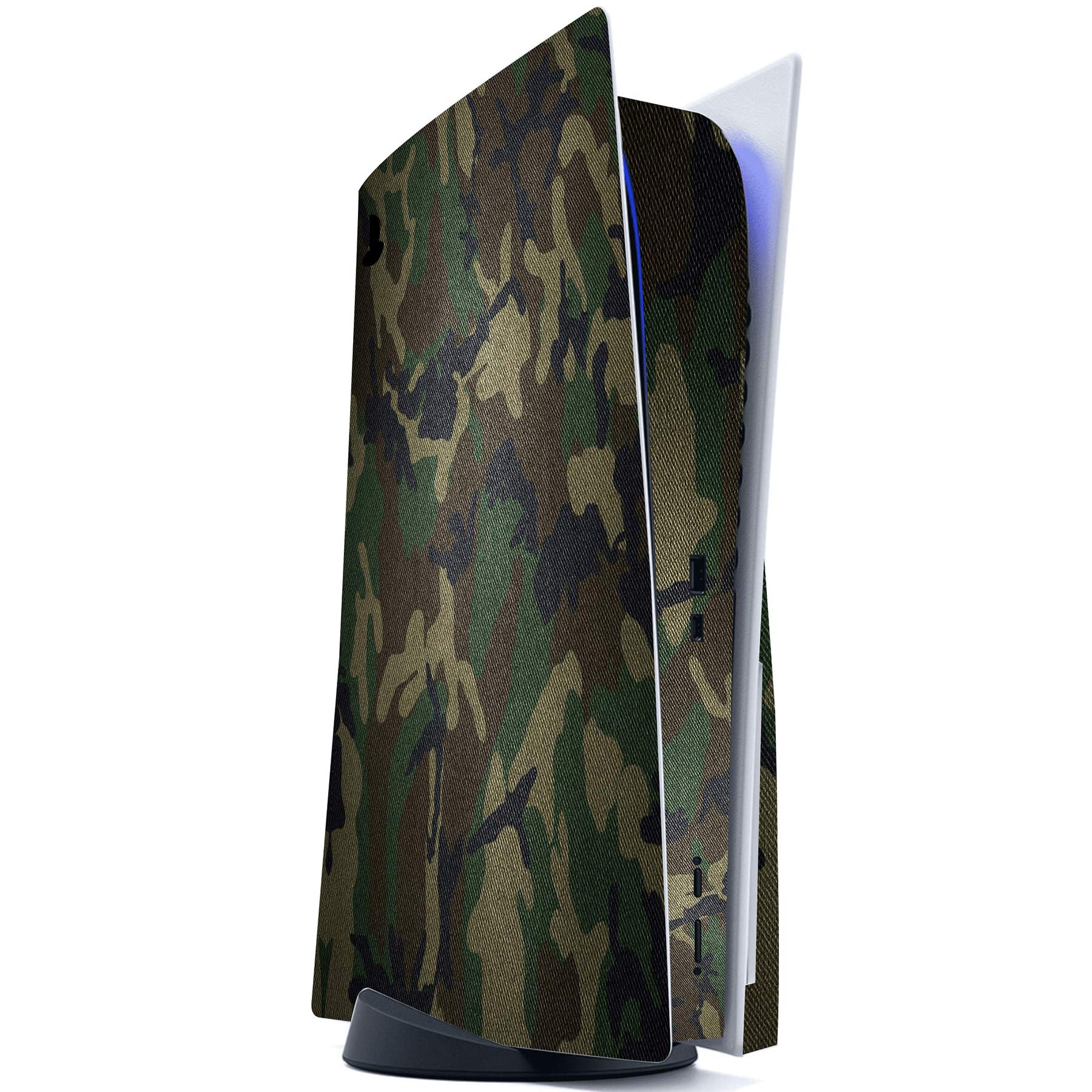 PlayVital Skin für ps5 Konsole Regular Edition,Aufkleber Vinyl-Skin Stickers Schutzfolie Folie für PS5 Konsole,Controller,Ladestation, Headset,Medienfernbedienung-Armee Grün Tarnung - 4