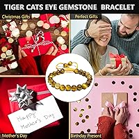 Vista 257 de Adjustable Crystal Bracelet – Gemstone Bead Bracelet with Adjustable Macrame String – Chic Gemstone Bracelet for Men and Women – 8mm Round Healing