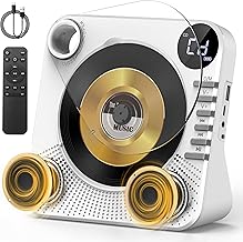 CD Player with HiFi Dual Speaker Portable Bluetooth,Desktop CD Player for Home with Remote Control,Dust Cover,LCD Display,Sleep Timer,EQ Sound,USB/AUX/3.5mm Earphone Jack for Home,Kids,Gift