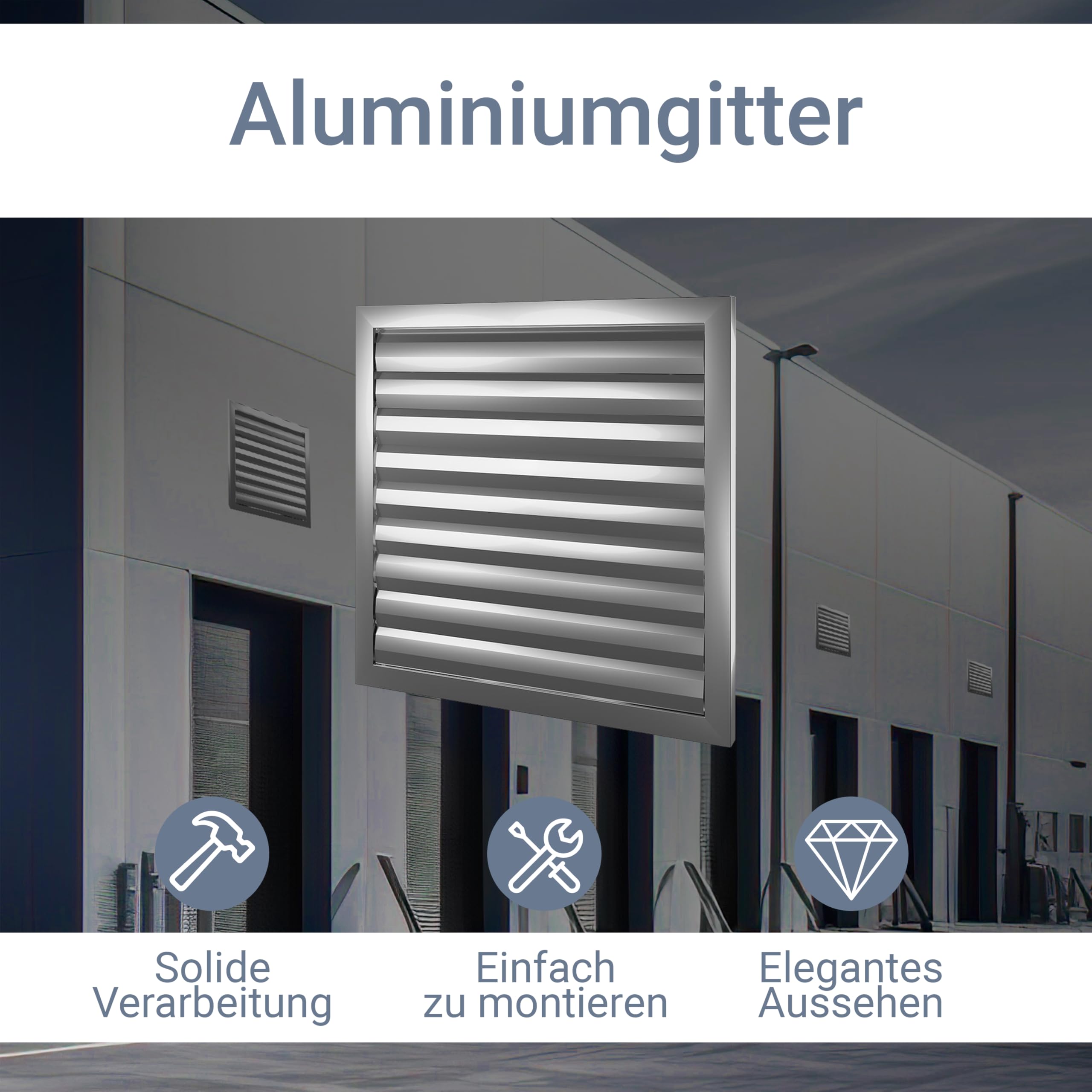 Kratka wentylacyjna aluminiowa RKŻ Dospel z żaluzją grawitacyjną fi 350 mm