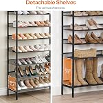 HOOBRO 10-Tier Shoe Rack Organizer, Large Capacity Metal Shoe Shelf, Sturdy Shoe Storage with Top Shelf, for 27-36 Pairs of Shoes, Space Saver, Industrial, Rustic Brown and Black BF110XJ01