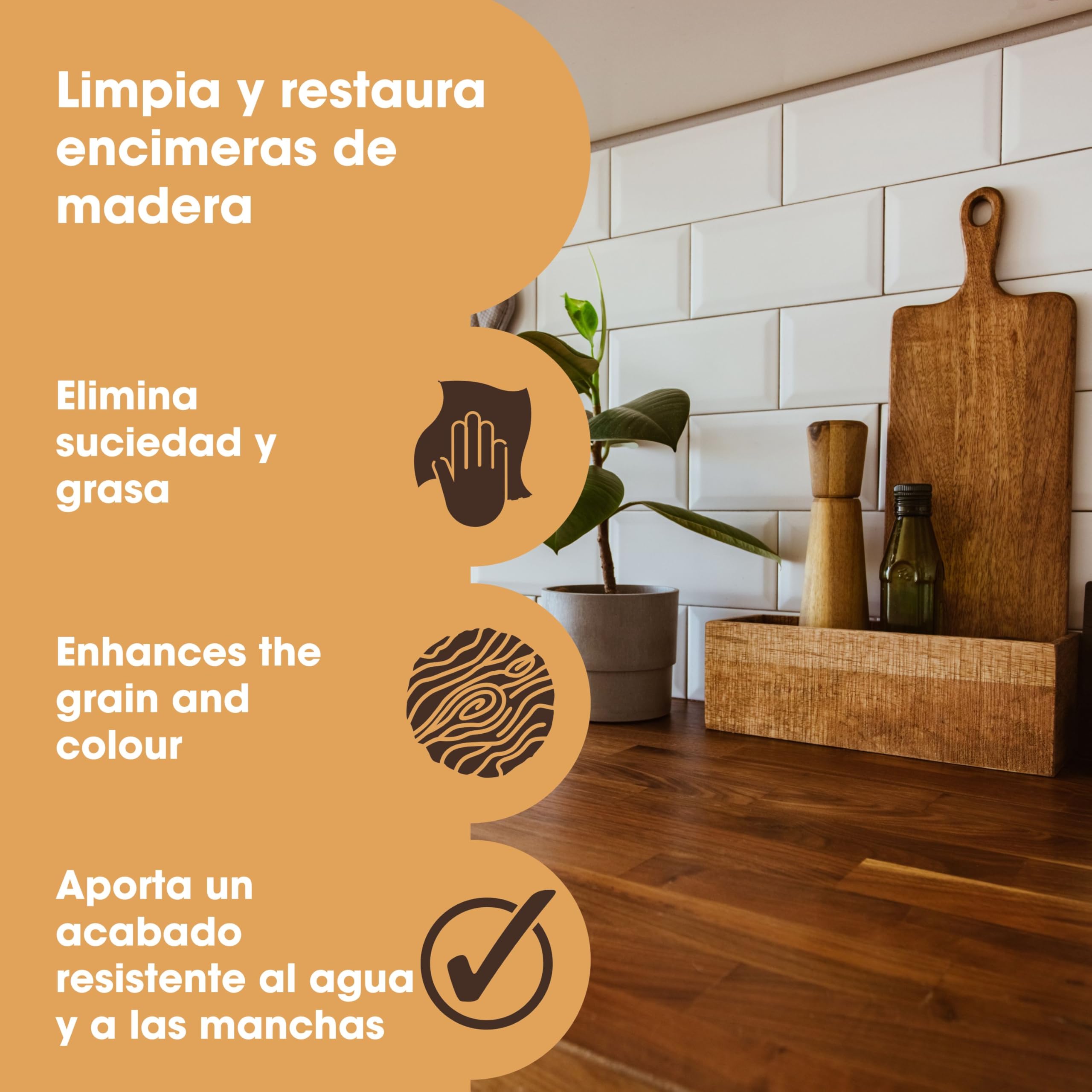 Furniture Clinic - Kit de mantenimiento para encimeras de cocina de madera y otras encimeras de madera