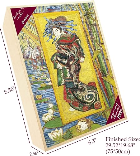 Miniatura 2 de Bristlegrass Rompecabezas de madera para adultos, 1000 piezas japonesas pintura de Oiran cortesana por Vincent Van Gogh Juguetes Regalos Arte