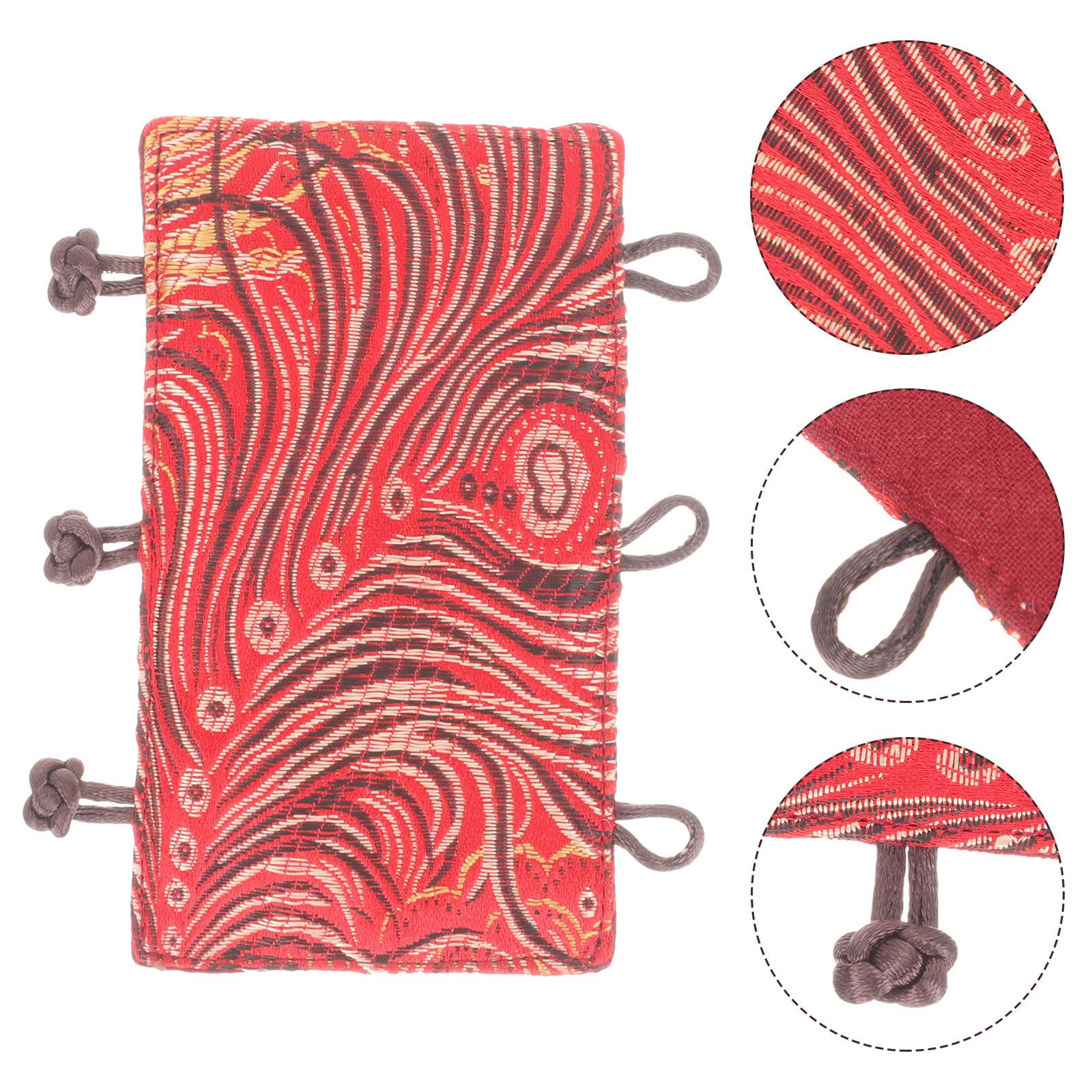 Gadpiparty Elementos de patrón clásico reutilizable con forma práctica para mango de tetera resistente al calor y manga, tela roja, agarre cómodo, antiquemaduras en uso en la cocina