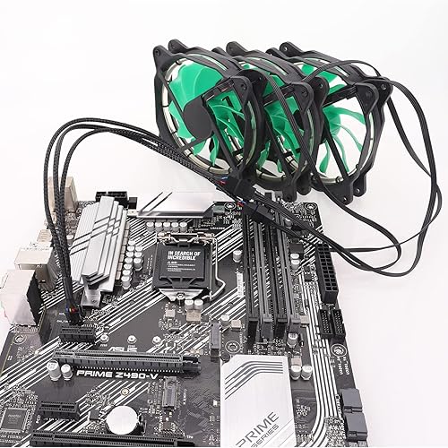 Miniatura 6 de Cable divisor de ventilador PWM de 3 vías y 4 pines, cable de extensión de ventilador de PC de 12 pulgadas, cable de extensión de ventilador CA PWM,