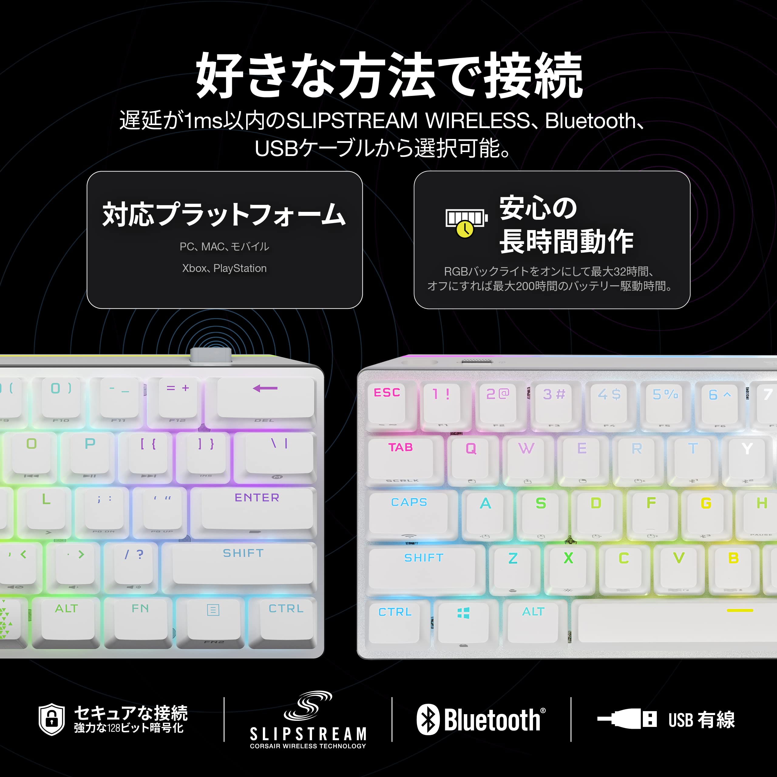 Amazon.co.jp: CORSAIR USB-A K70 PRO MINI RGB 60% ワイヤレス 
