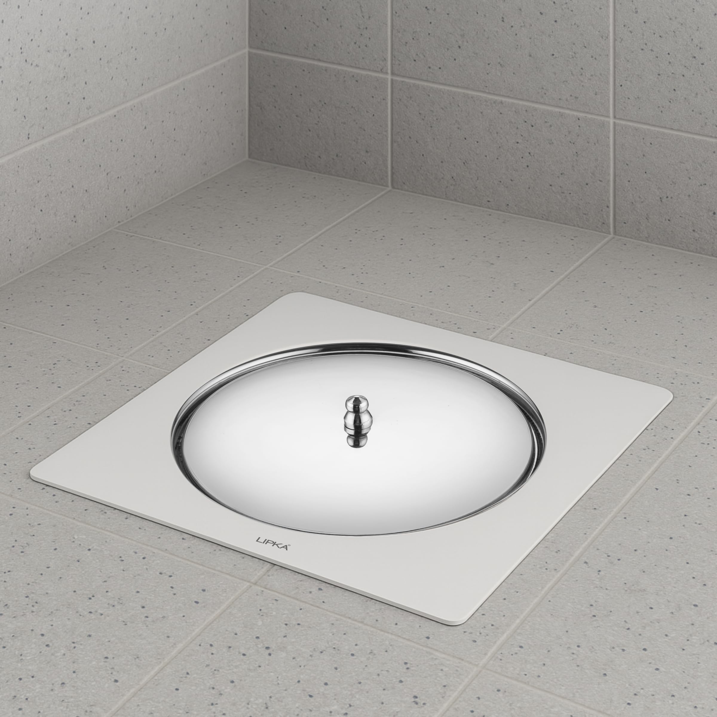 LIPKA Saturn 5 x 5 Inches Square Flat Cut Floor Drain with Classic Jali | Premium Stainless Steel Floor Drain & Cover with Lid | Floor Drain for Bathroom Drainer Kitchen, Balcony, Wet Area