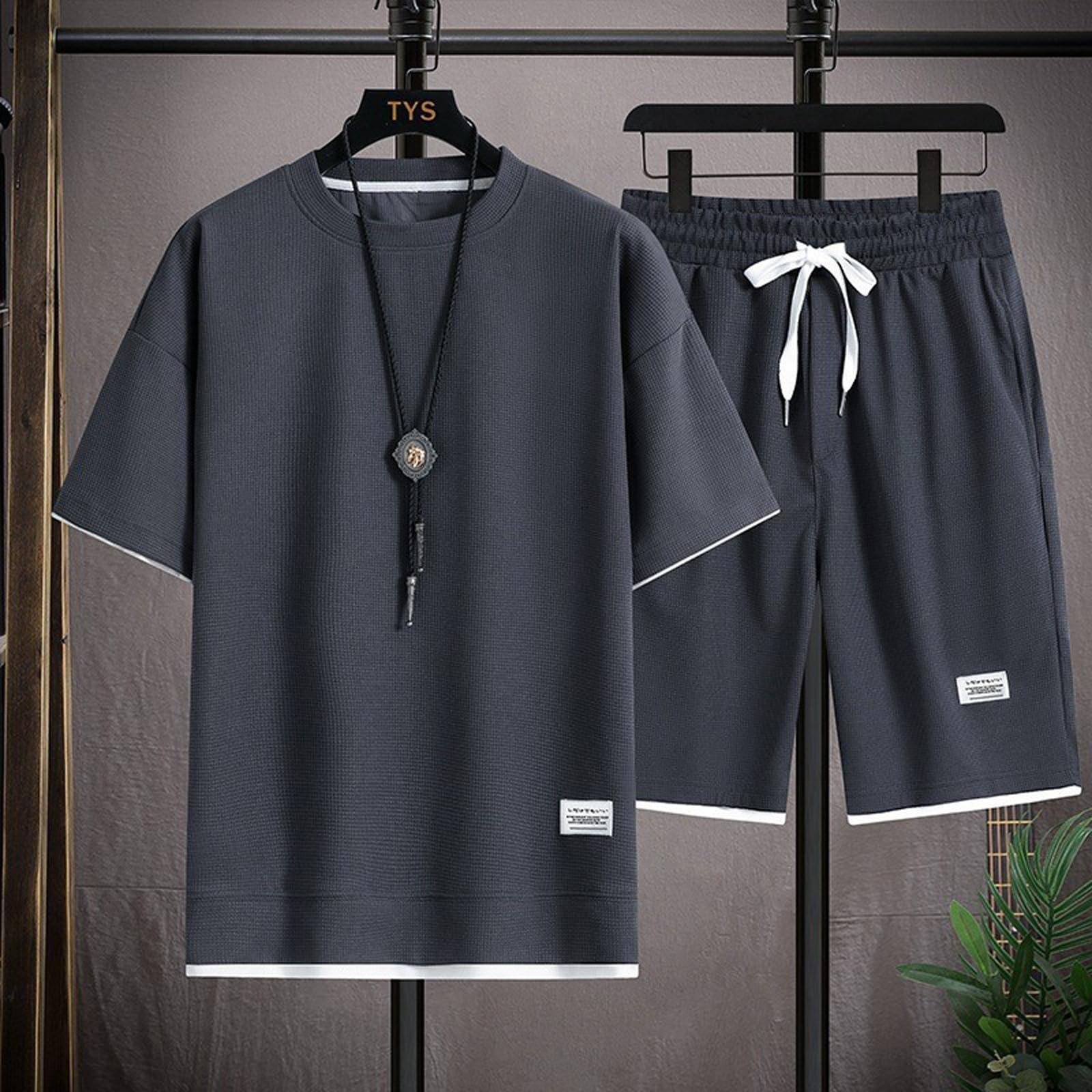 SIDHU 2-teiliges Sportbekleidungs-Herren-Kurzarm-Shorts-Set „Resident Evil Umbrella“ Bedrucktes Sommer-T-Shirt Freizeitanzug-Set Rundhals-T-Shirt Lässiger Jogginganzug