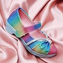 TrendStation:- Girls' Patent Mary Jane Shoes with Floral Embellishment, Attractive Colour's, Pearl Flower Welcro Glittery Bellies (Multi, UK Footwear Size System, Big Kid, Numeric, Medium, 11) gallery image