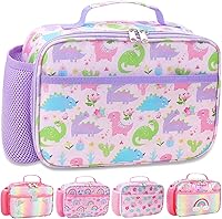 Vista 15 de RHCPFOVR Lonchera para niños – Lonchera aislada para niños y niñas, bolsa de almuerzo lavable y lonchera reutilizable para niños pequeños a prueba
