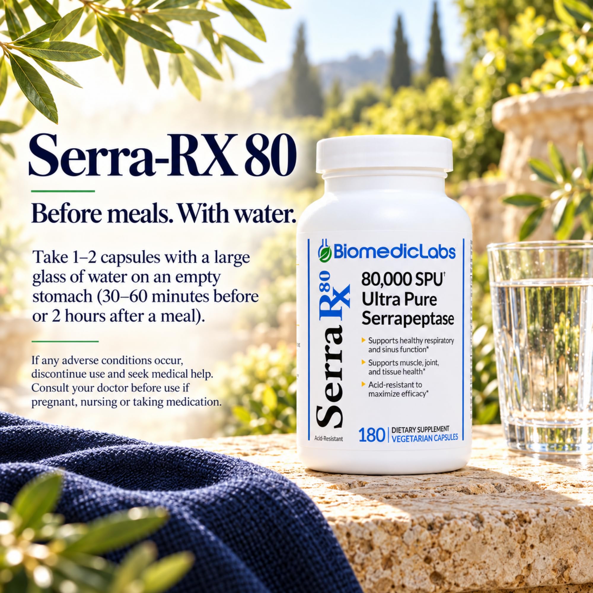 Biomedic Labs Serra-RX 80 Serrapeptase, 80,000 SPU, 180 Capsules — Amazon image 9