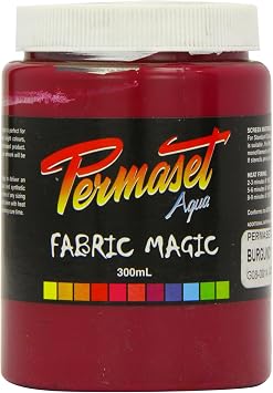Permaset Aqua Standard 300ml Burgundy - Screen Printing Ink for Fabric - Ideal Screen Printing Kit for Home Office, Starter Kit, Fabric Paint, Screen Printer and Other Fabric Ink
