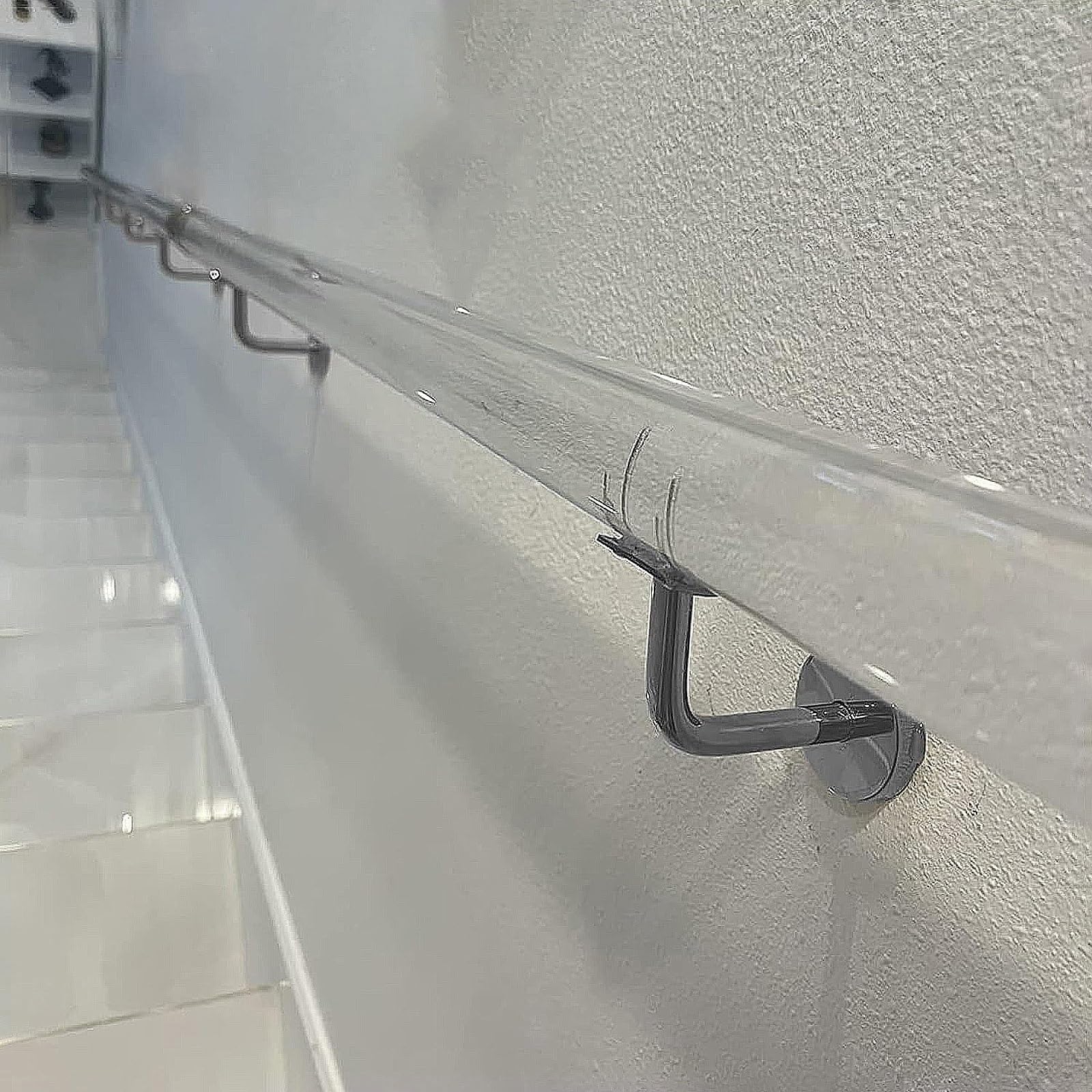Corrimano Per Scale Trasparente In Acrilico – Kit Balaustra Antiscivolo Facile Da Installare, Lunghezze Da 0,3 A 6 M, Per Interni Ed Esterni