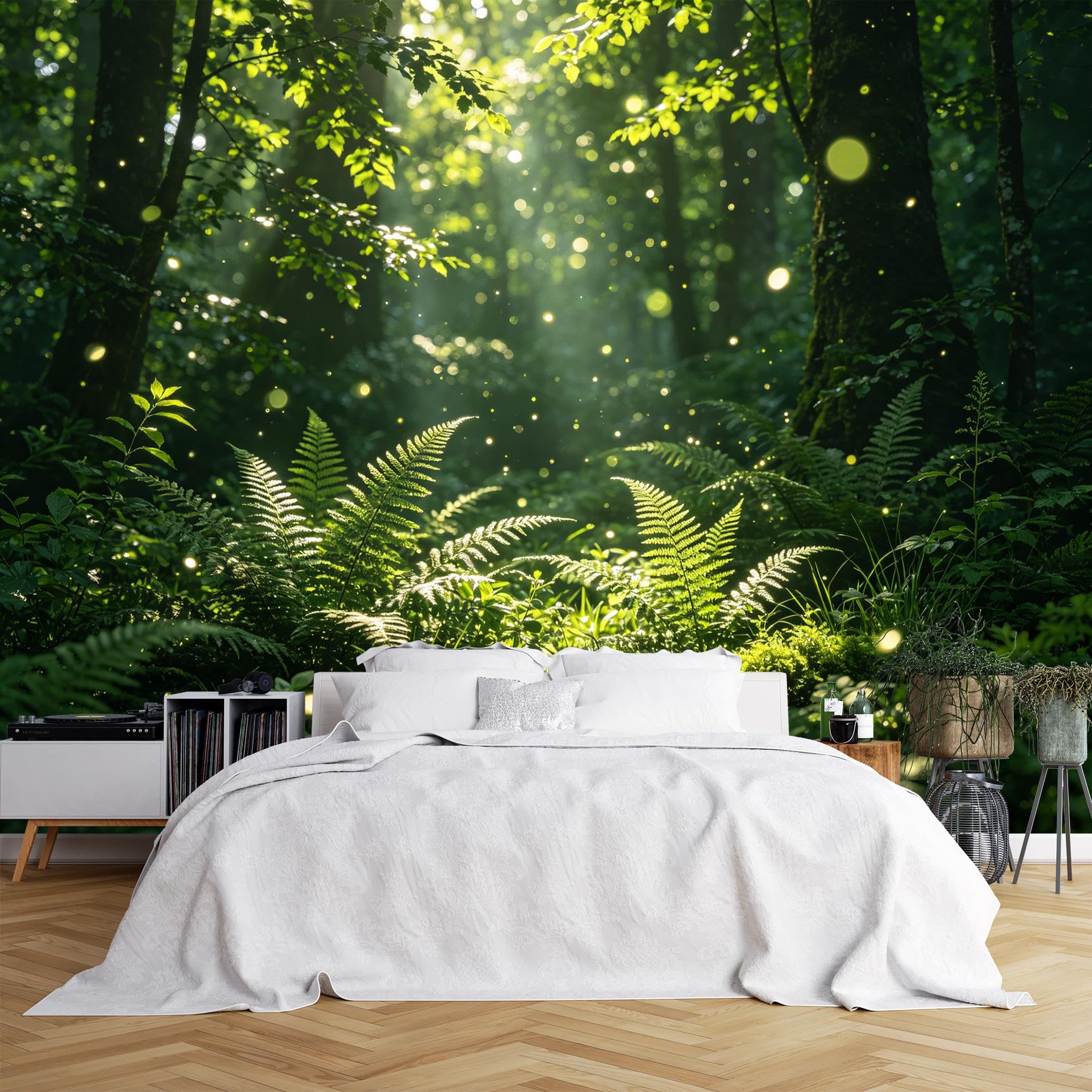 3D Panoramic Wall Mural Wallpaper, Green Forest Self Adhesive Wallpaper 340X250Cm(Wxh) Vinyl Waterproof Removable Peel And Stick Wall Covering For Bedroom Living Room Home Decor Green Forest 340X250C