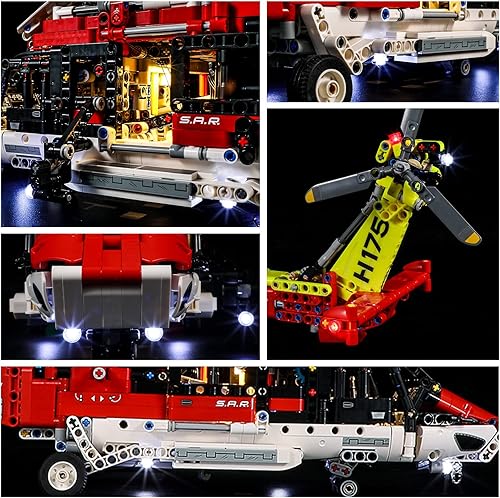 Miniatura 4 de Kit de luces LED compatible con Lego Airbus H175 Rescue Helicopter  Juego de iluminación para modelo Technic 42145 (modelo no incluido)