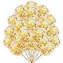 Mystic Toy Store 50 Pcs Confetti Balloons for Birthday Decoration Kit Gold Boys Girls Kids Men Women Pack Items Itm Set Pre Filled Transparent Confetti Balloons gallery image