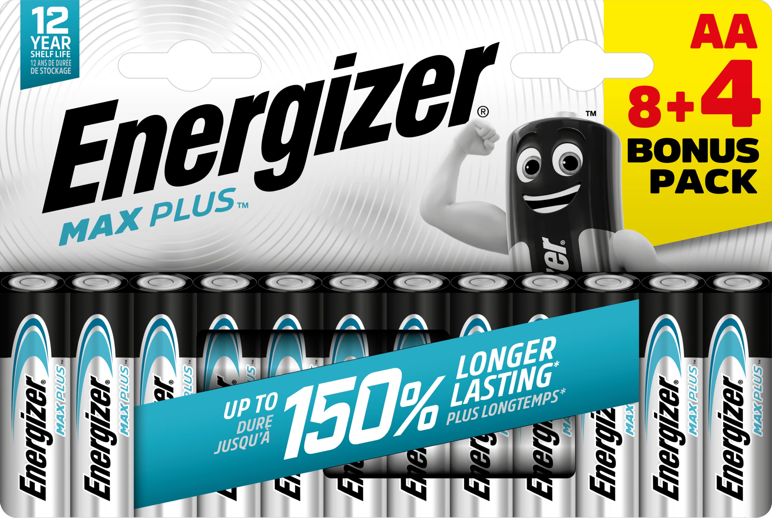 Energizer Max Plus Battery AA x 8+4 423327