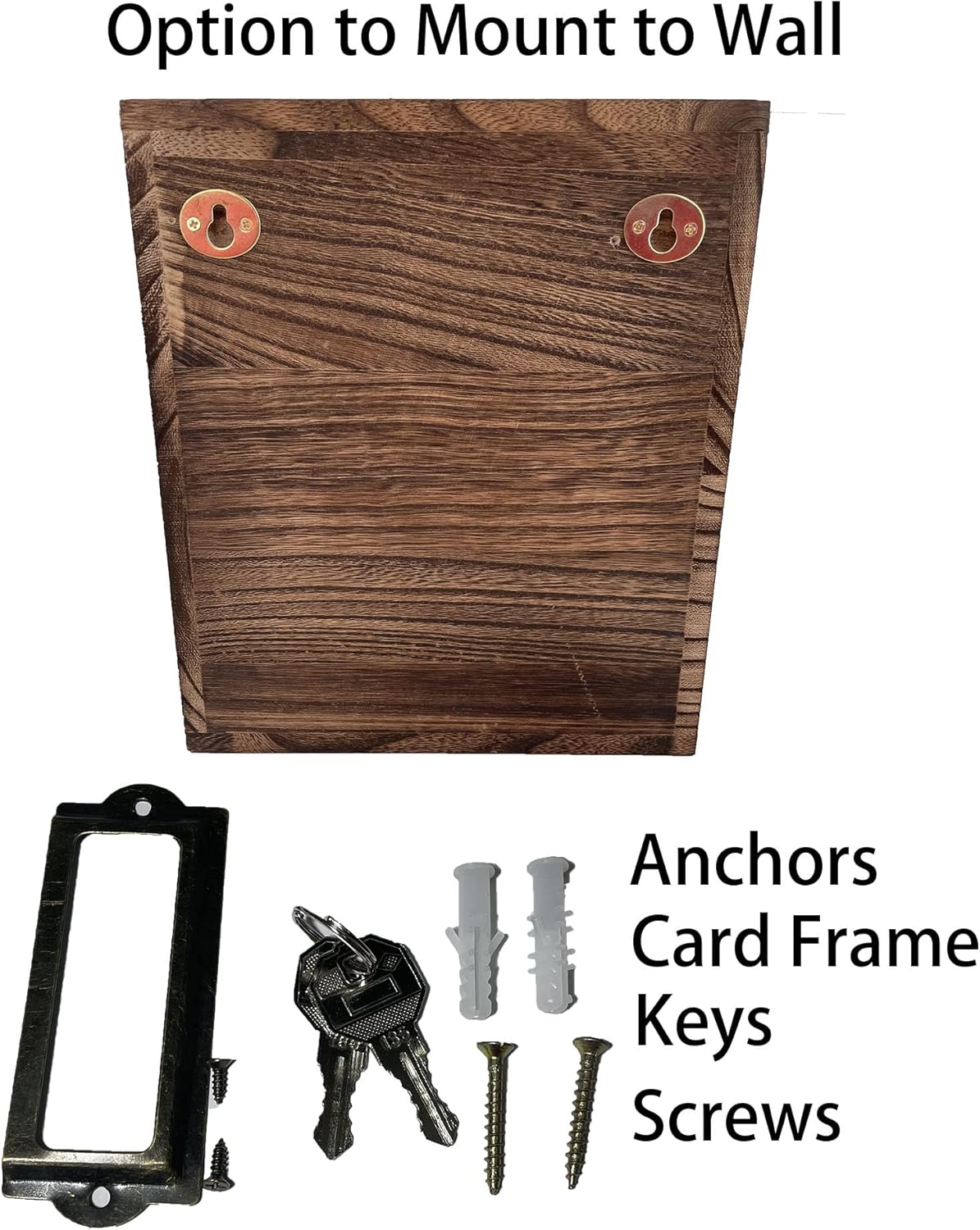 Wooden Suggestion Box with Lock, Comment Card Box with Slot, Ballot Box, Wall Mounted or Freestanding, Brown : Office Products