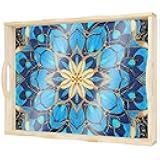 DOTSOPS DIY Diamond Painting Serving Tray with Handle for Adults 5D Diamond Art Kits for Beginners Full Drill Diamond Dots Gem Arts and Crafts Special Shape Living Room 12 x 16 Inches Mandala