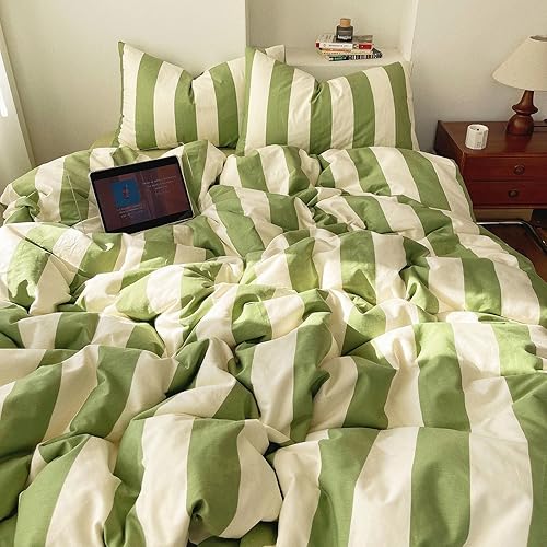 Miniatura 18 de Juego de funda de edredón de algodón a cuadros tamaño matrimonial, juego de ropa de cama a cuadros de estilo moderno de 3 piezas para hombres