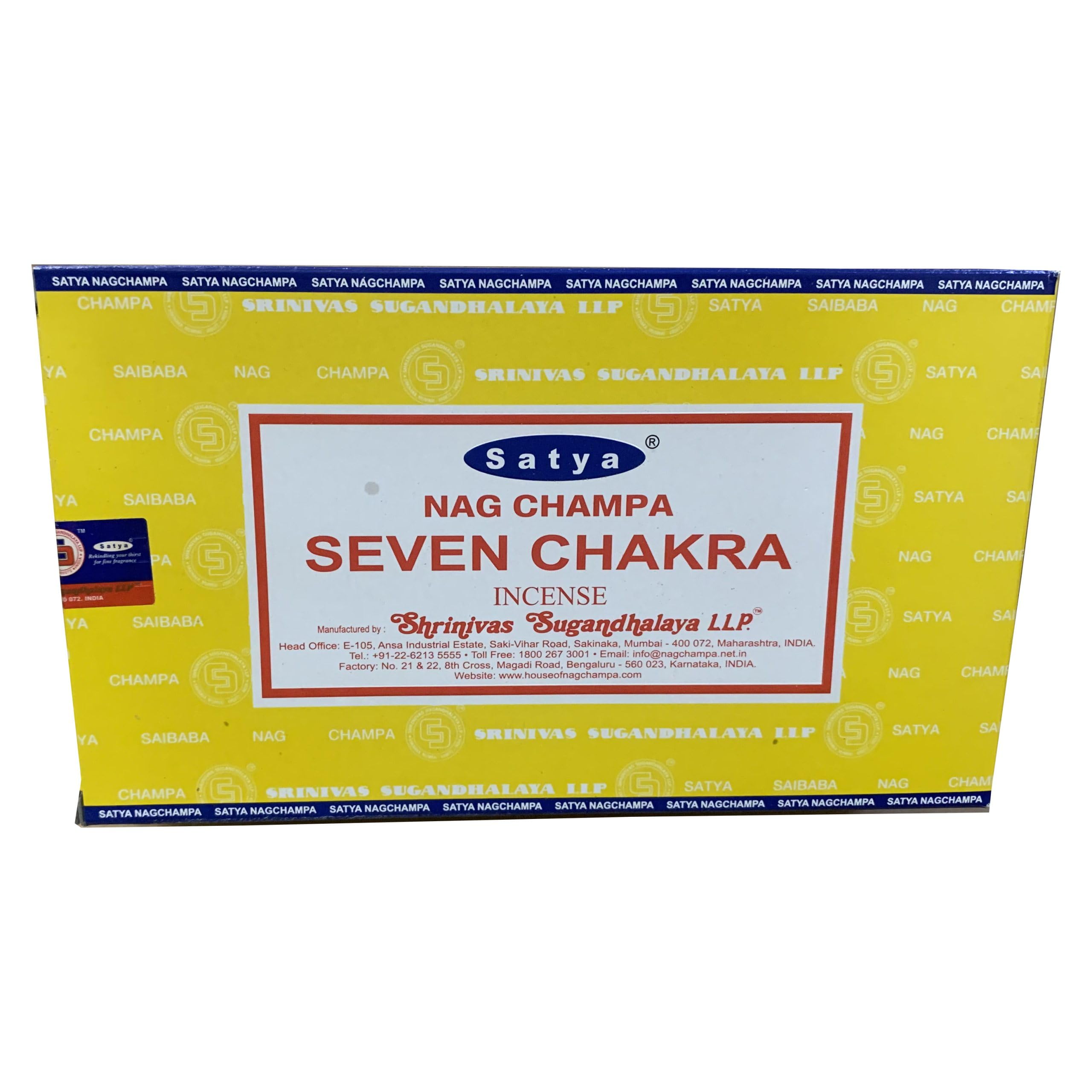 Giftlocaluk Balanced Blend Of Floral, Citrus, And Earthy Notes Representing Chakras Satya Seven Chakra Incense Sticks – Balancing Aroma For Harmony & Alignment 240 Sticks (12X20)