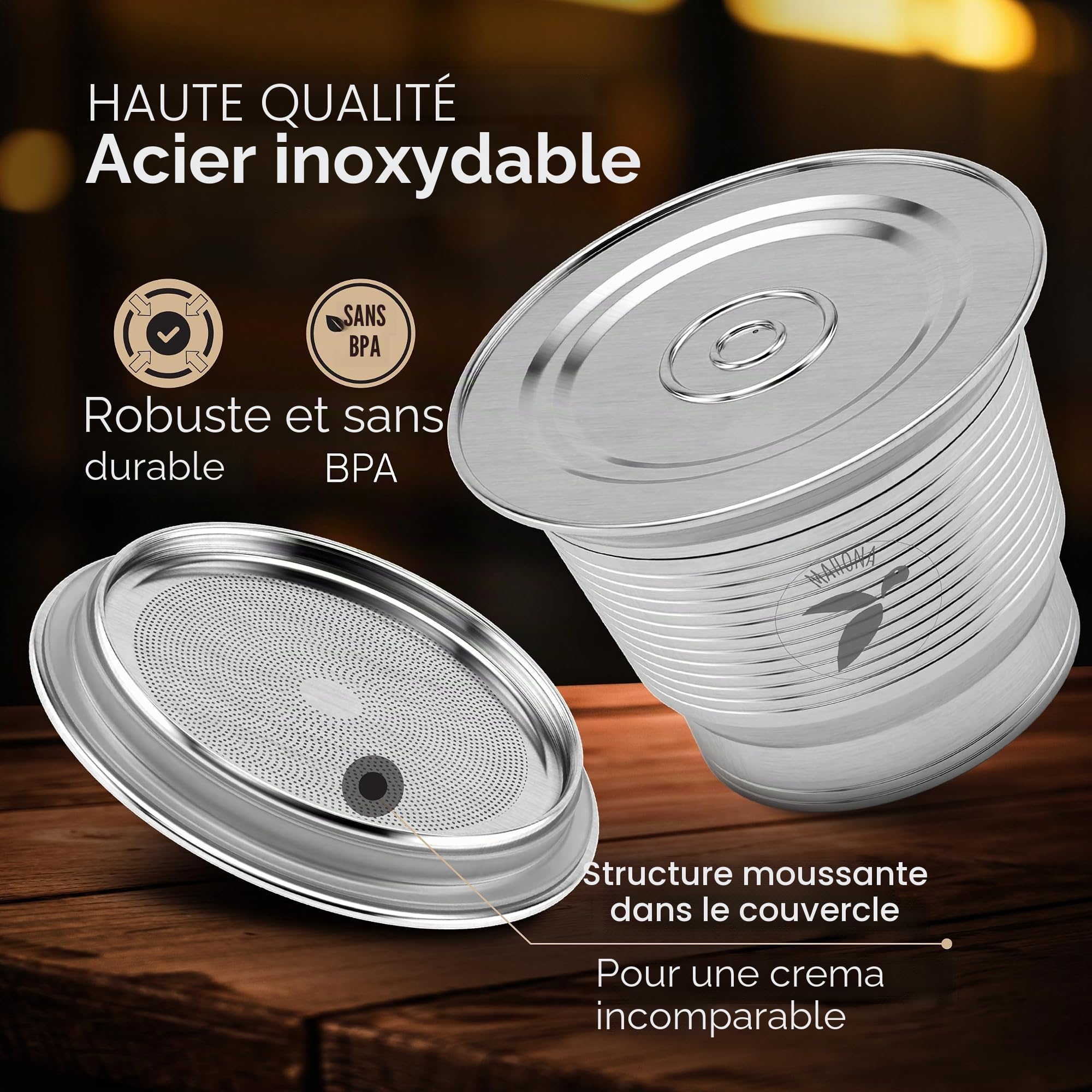 mahona Capsule Rechargeable Compatible Nespresso Inox