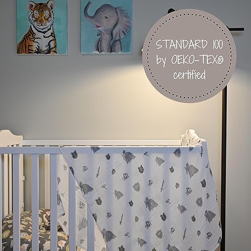 Miniatura 103 de LollyBanks Manta de muselina para envolver a niños y niñas, 100% algodón, suave para recién nacidos (estampado de copos de nieve) de 47 x 47