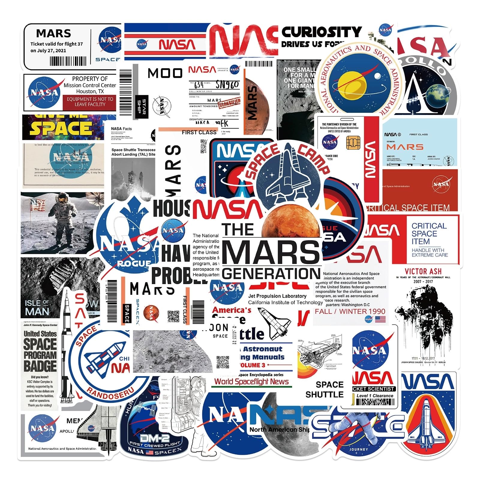 50 Pieces Space Stickers for Water Bottle - Image 2