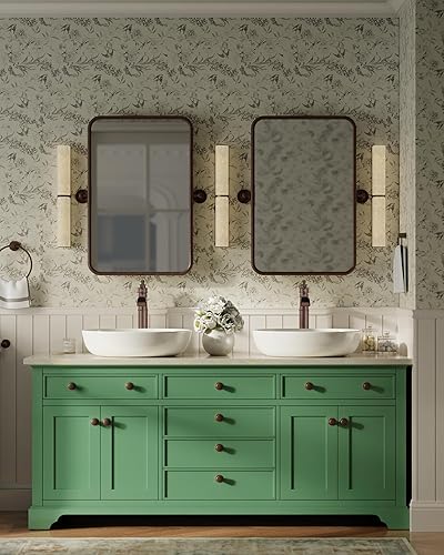 Miniatura 8 de Grifo de lavabo de cobre, grifos altos de baño, cascada, mango único, 1 agujero, antiguo, con drenaje desplegable y líneas de suministro, grifo