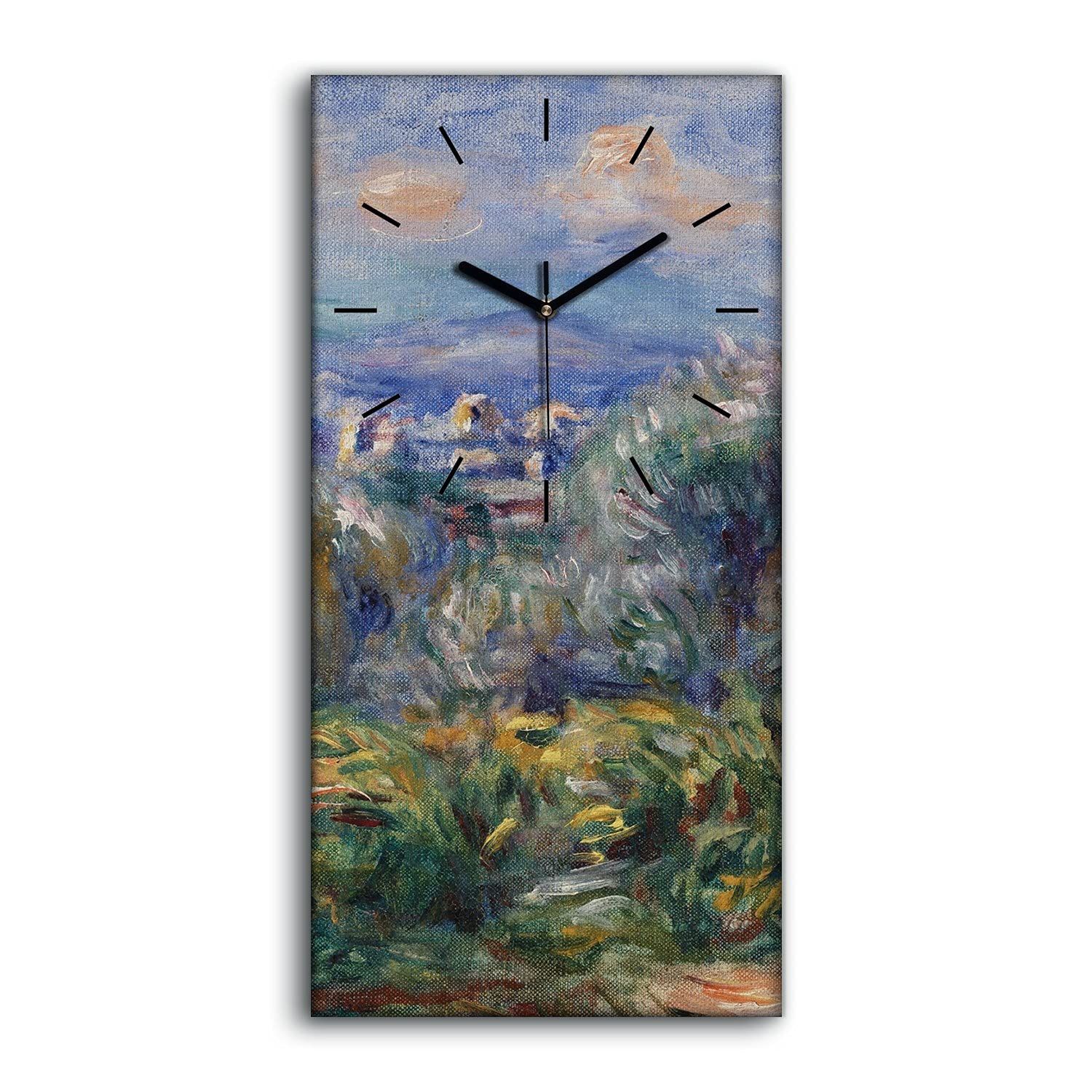 Horloge silencieuse sans tic-tac 30x60cm pour dormir au calme avec une toile moderne abstraite