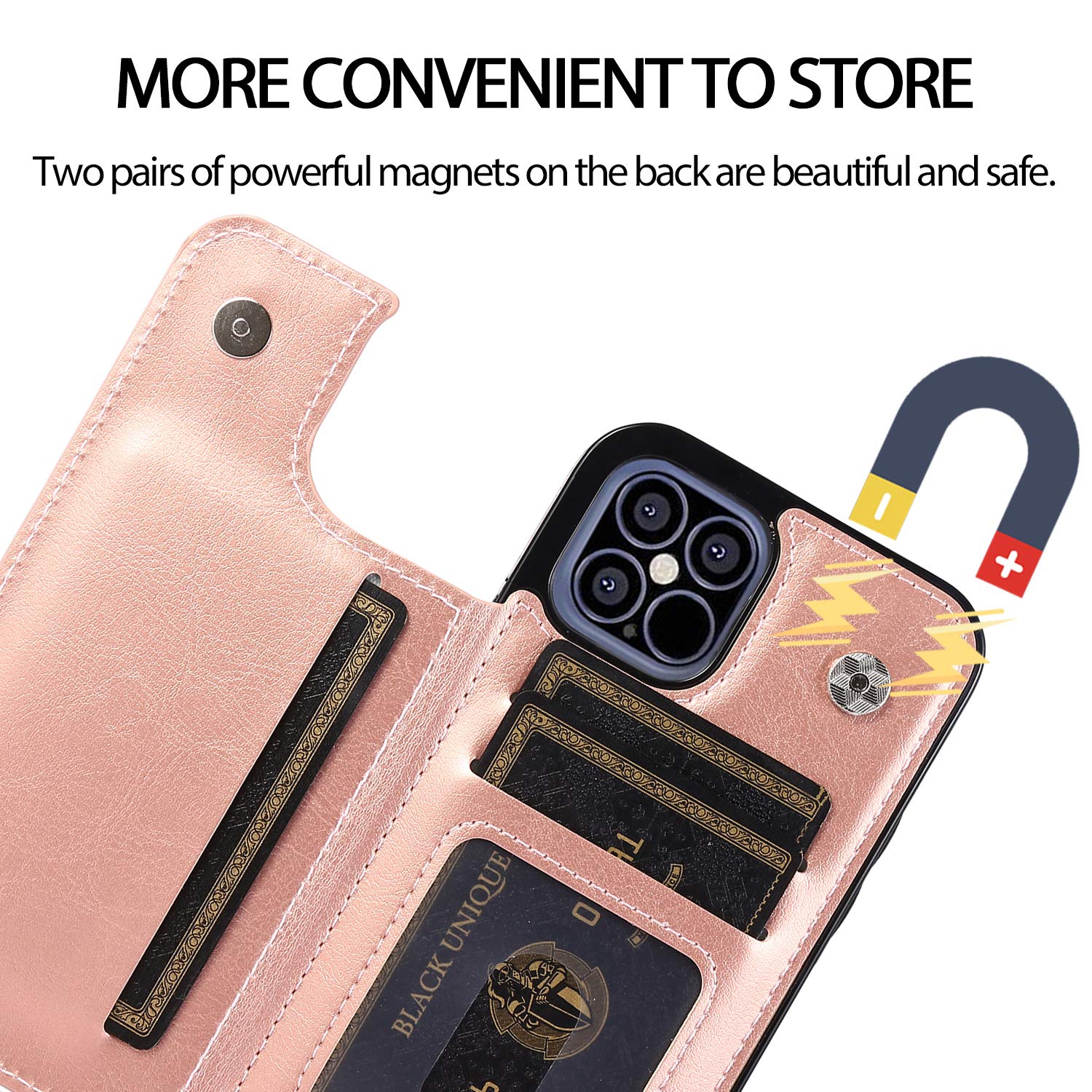 VQWQ Cover per iPhone 12 Pro Max 6.7, Custodia a Portafoglio in Pelle PU Blocco RFID Slot per Schede Libro Tracolla Regolabile Supporto Anti-Graffio Antiurto Wallet Case per Donna Maschio-[018]-Green