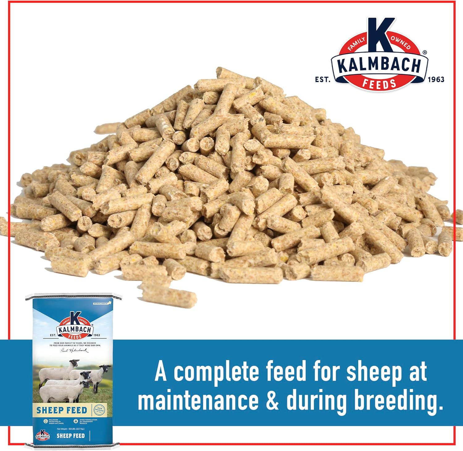 Kalmbach Feeds Medicated Ewe Builder Pelleted Feed for Sheep, 50 lb Bag