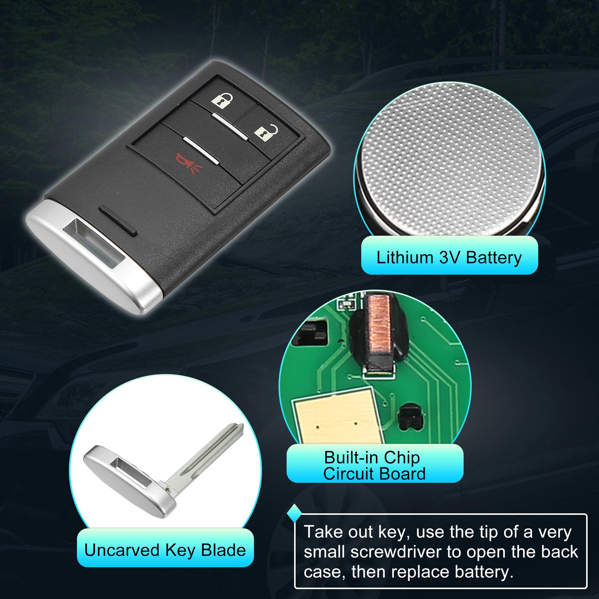 Amazon.com: X AUTOHAUX 433MHz 95372090 Replacement Smart Proximity  