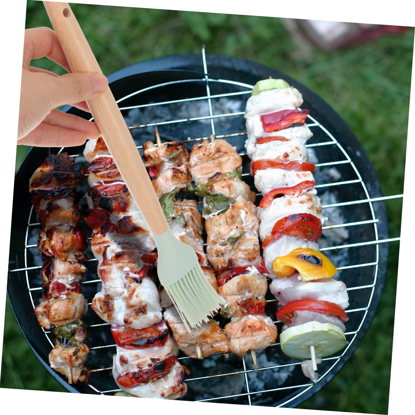 OUNONA 2sets Silicone Baking Brush Food Grade Safe Basting Brush for Barbecue Cooking Lightweight Tools for Home Baking 2pcs*2