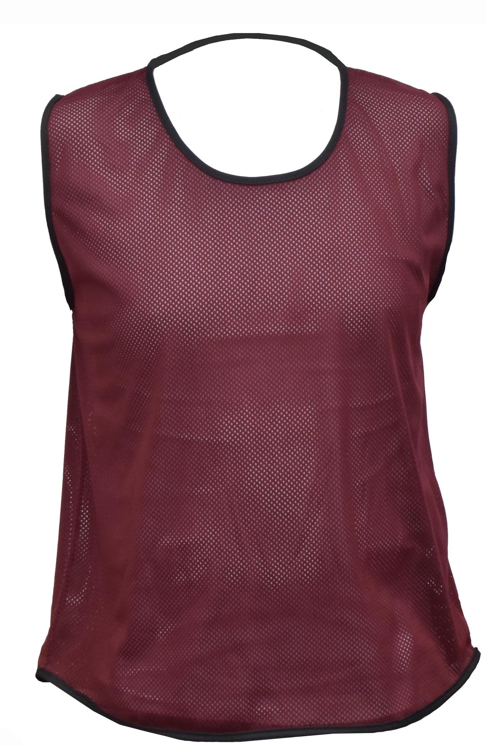 1 X Single Sports Training Bibs Football Rugby Hockey Netball Cricket Volleyball Vests Soccer Sports Club (7 Sizes 13 colours) (Youth (Small - Medium), Maroon)
