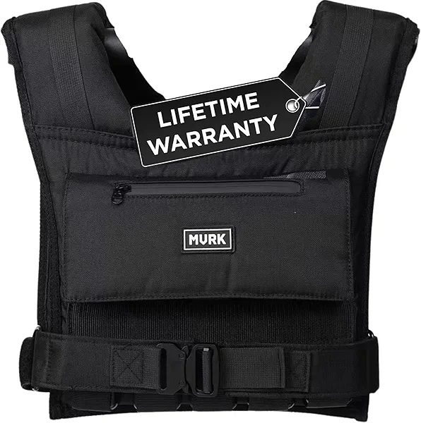 MVRK Weighted Vest Men 18lbs | 28lbs | 35lbs | 45lbs | 65lbs | 80lbs | 100lbs - Weighted Workout Vest With Removable Iron Weights, Heavy Duty Weighted Exercise Vest For Functional Training & Calisthenics - Weight Vest for Men