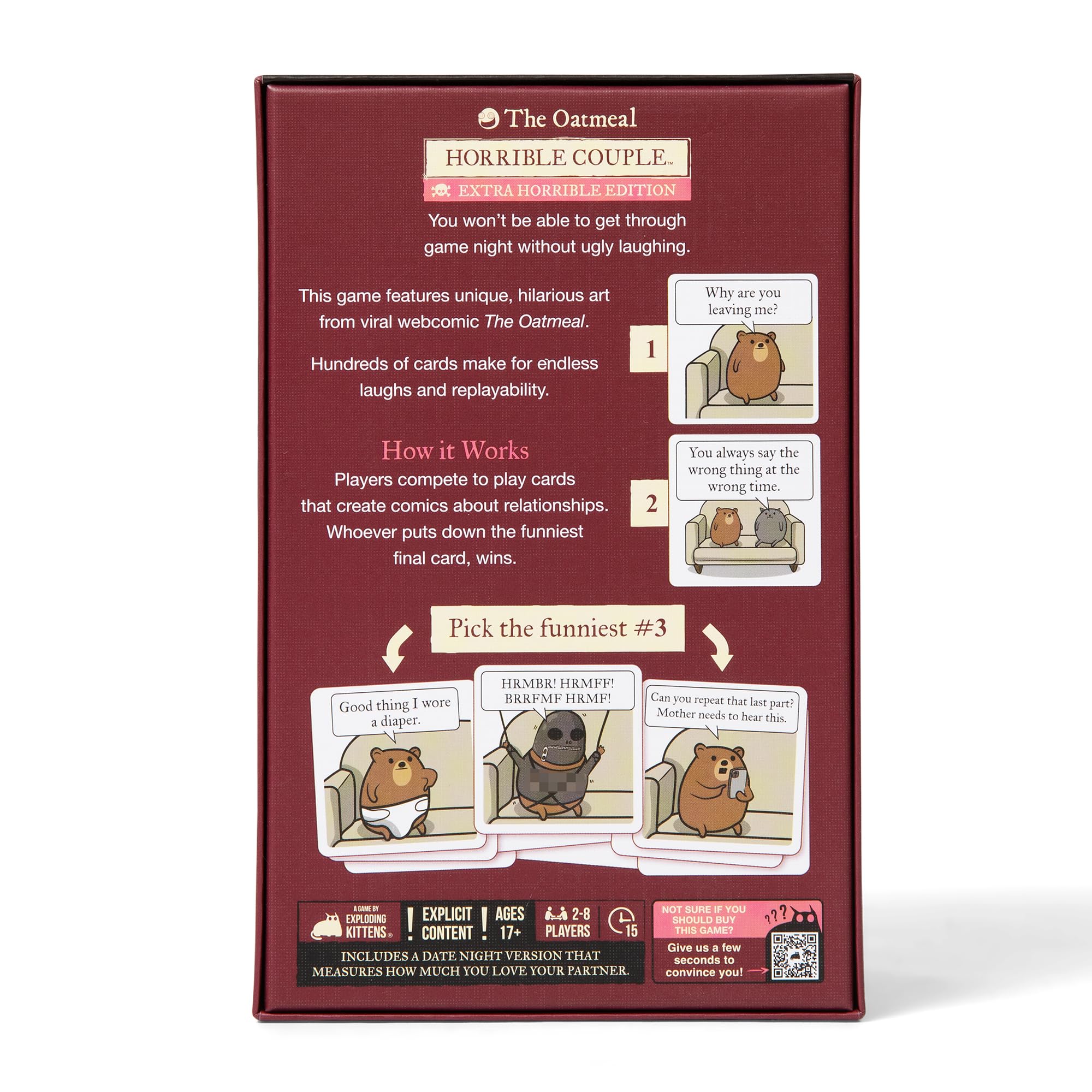 Horrible Couple – Extra Horrible Edition – Party Game For 2-8 Players, From The Creators of Horrible Therapist | A Fun Game Night with Friends, Funny Card Game for Adults On Date Night