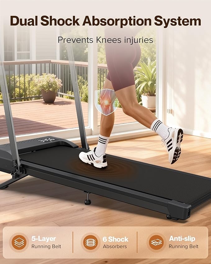 Caminadora Plegable con Inclinación Manual 10% Negra Plateada miniatura 7