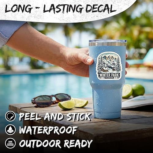 Miniatura 3 de Winter Park Colorado - Adhesivo de recuerdo de viaje de 4 pulgadas, calcomanía de vinilo impermeable para laptop, botella de agua, vaso de