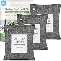 Vista 1 de Moso Natural Bolsa purificadora de aire de 7.05 oz (paquete de 3) HGTV Editor's Pick Absorbedor de olores de carbón de bambú premium para el hogar