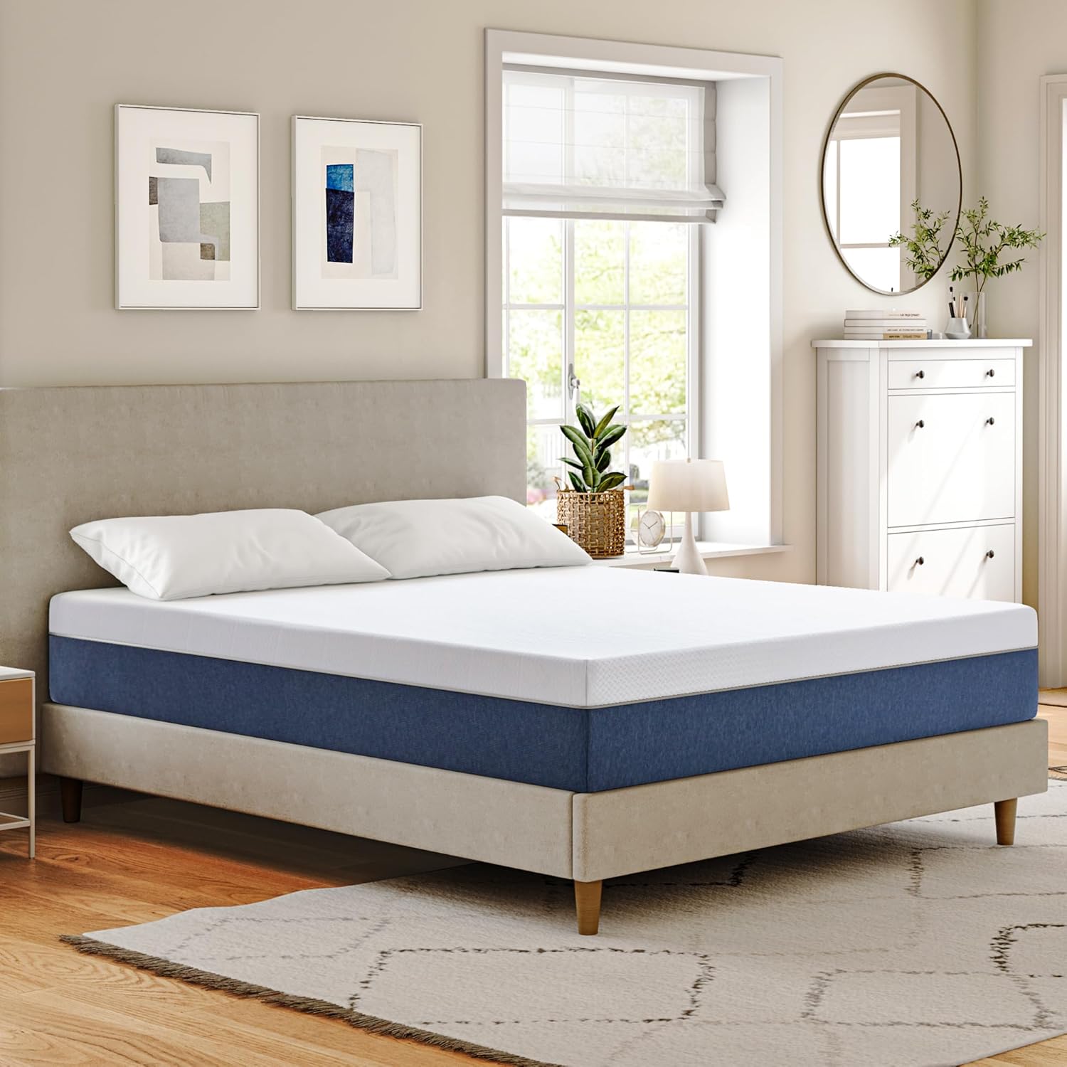14 Inch Queen Mattress in a Box, Gel Infused Memory Foam Mattress with Cooling Cover, Medium Firmness for Back Pain Relief, Foam Made in USA, Fiberglass Free, CertiPUR-US Certified, 60”x80”x14”