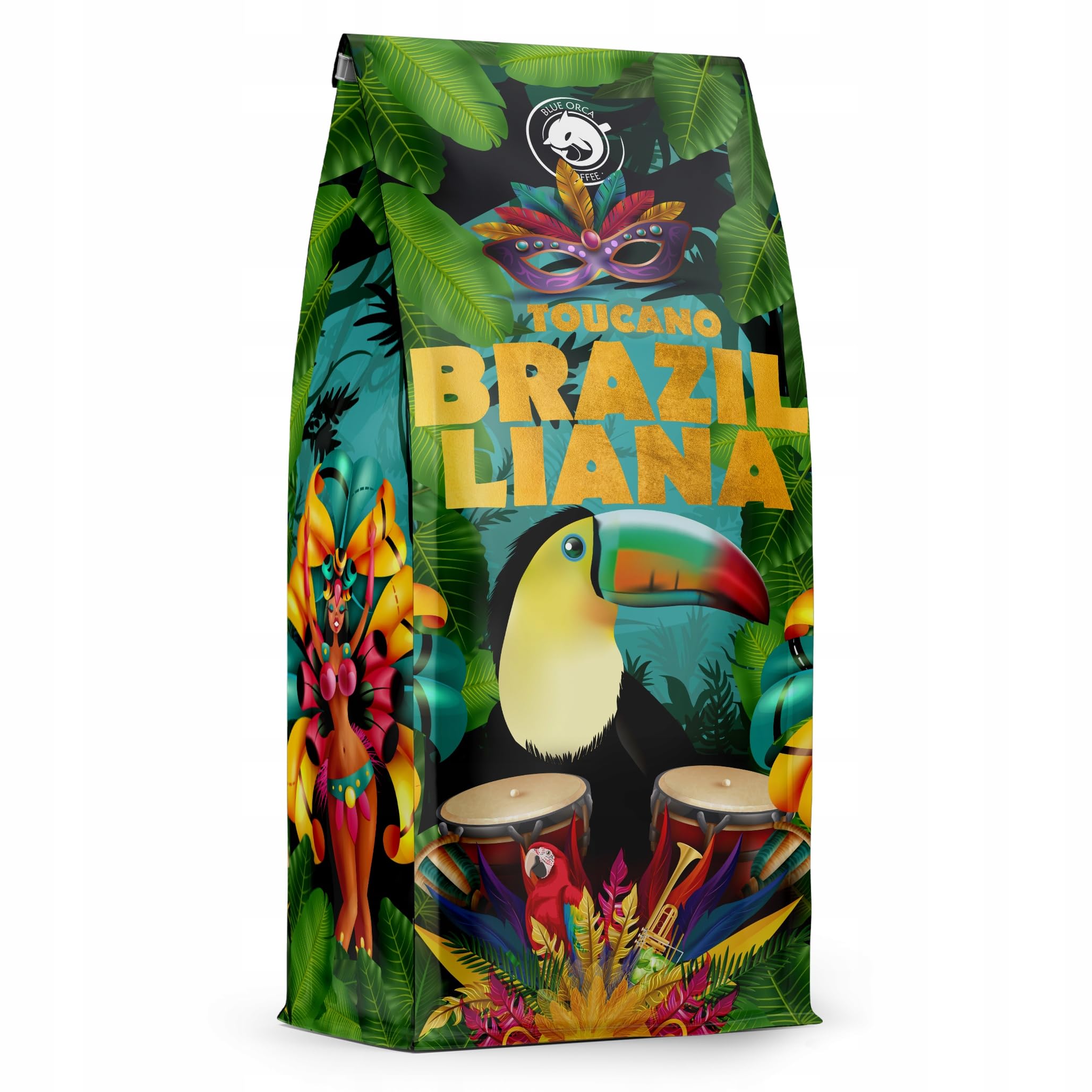 Blue Orca Coffee - BRAZILLIANA TOUCANO - Ganze Kaffeebohnen aus Brasilien - Multi Origin - 100% Arabica, 1 kg