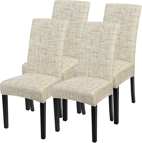 Miniatura 8 de SearchI Juego de 6 fundas para sillas Parsons de comedor, elásticas, estampadas, de elastano, extraíbles, lavables, fundas protectoras para sillas