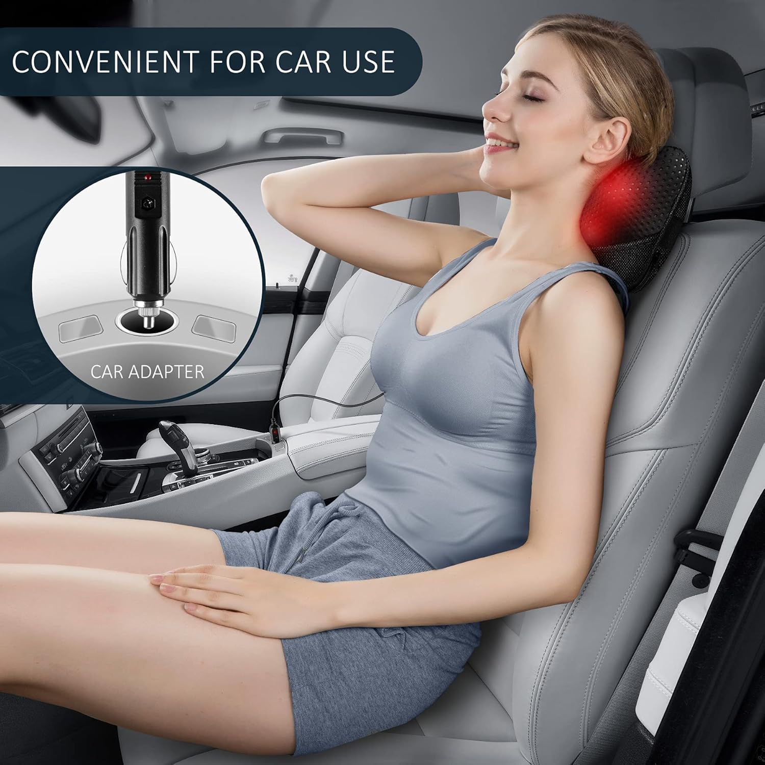 Back Massager,Neck Massager with heat, Back and Neck Massager Gifts for Grandpa, Grandma, Teacher, Nurse, Christmas, Electric Shoulder Massager Kneading Sore Muscles, Massage Pillow for Back Neck Pain : Health & Household