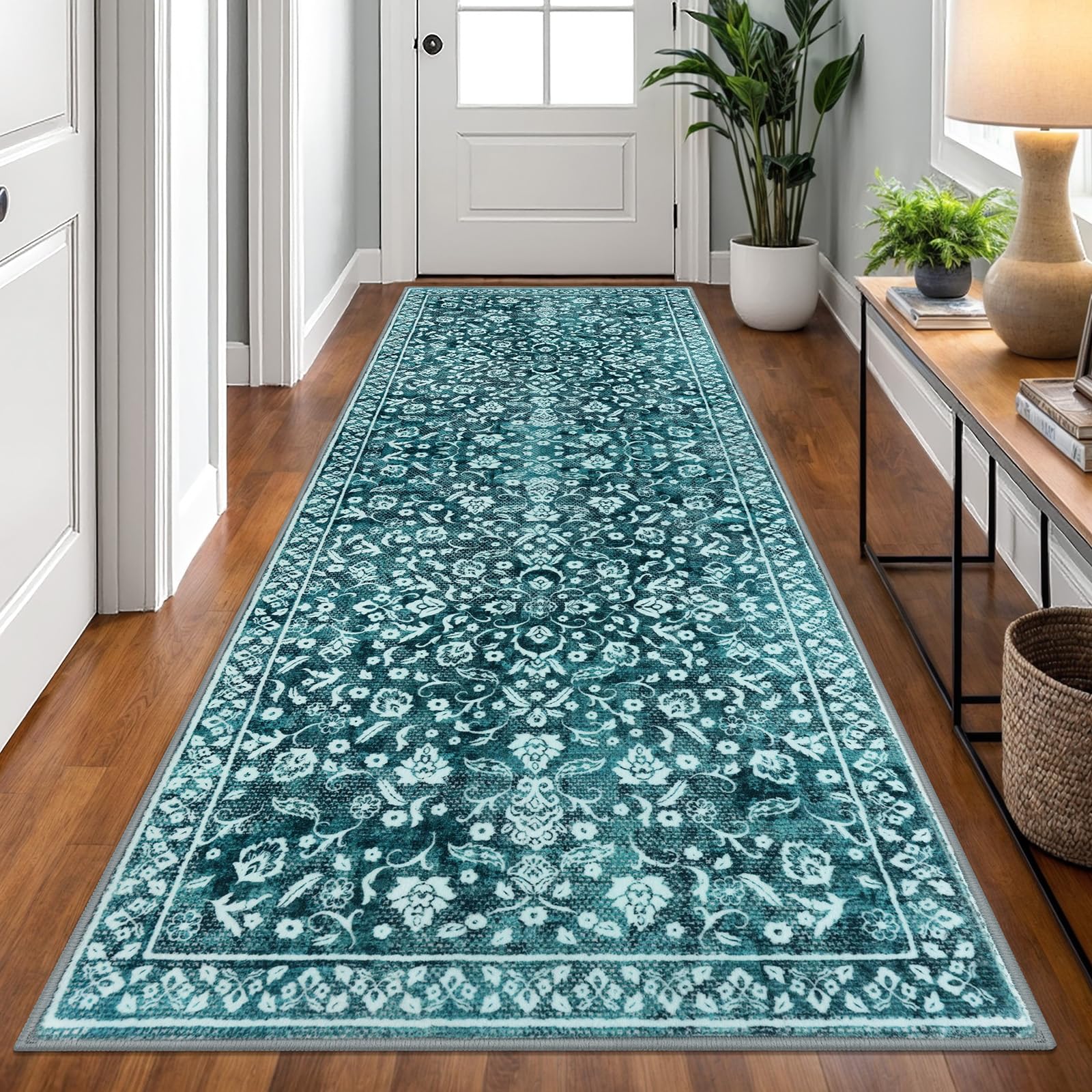SILOLOOM Washable Vintage 3x8 Runner Rug Non Slip Runners for Hallway โ image 1