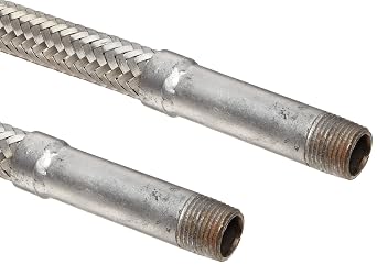 Hose Master Annuflex Stainless Steel 321 Flexible Hose Assembly, 2" Stainless Steel 304 NPT Male Connection, 449 PSI Maximum Pressure, 12" Length, 2" ID
