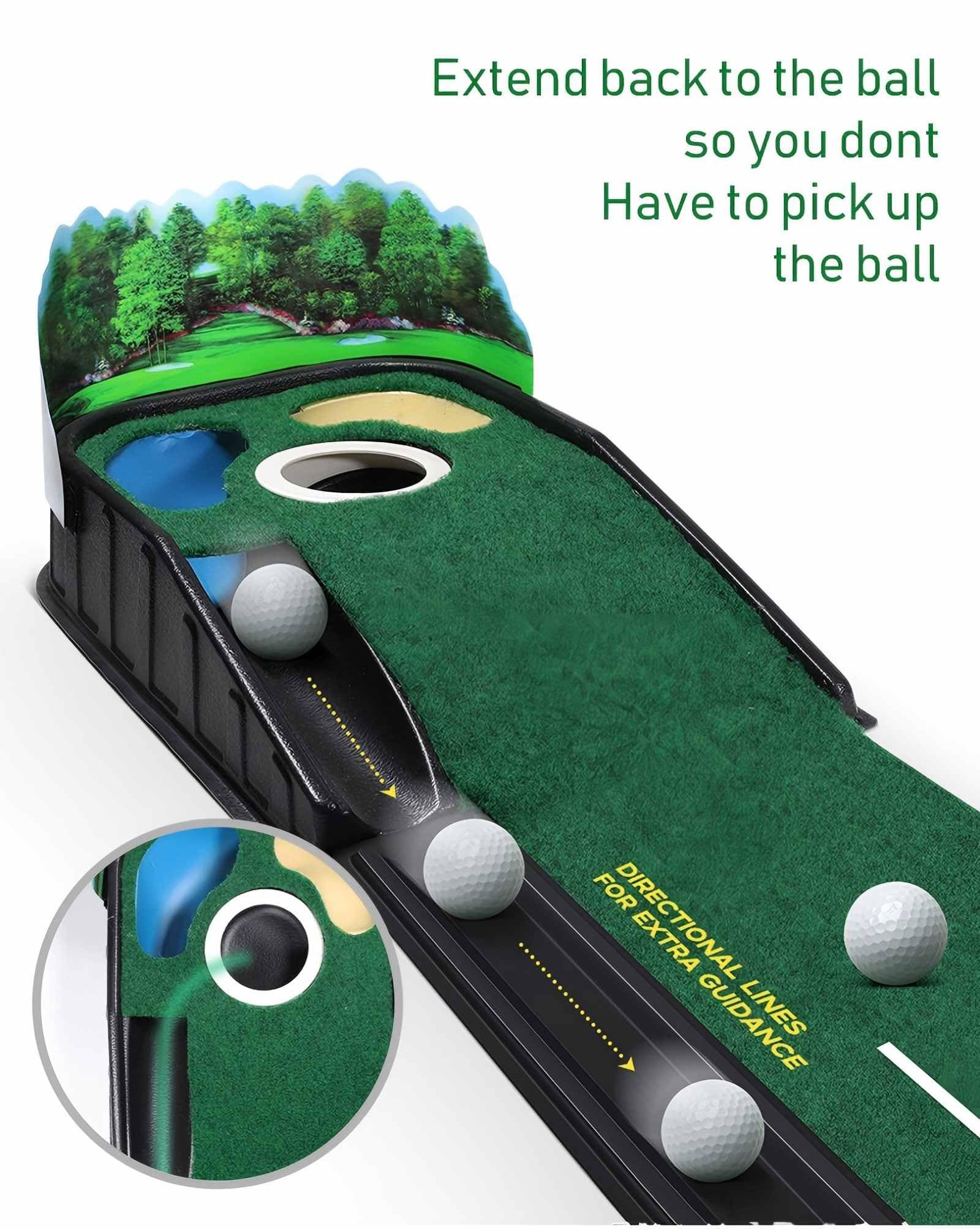 275x35CM Indoor-Golfmatte – Professioneller Übungsrasen für Zuhause, Büro und Garten | rutschfeste Golf-Trainingsmatte für Schwung und Putten, robuste, tragbares Design,ideal für Indoor-Golf