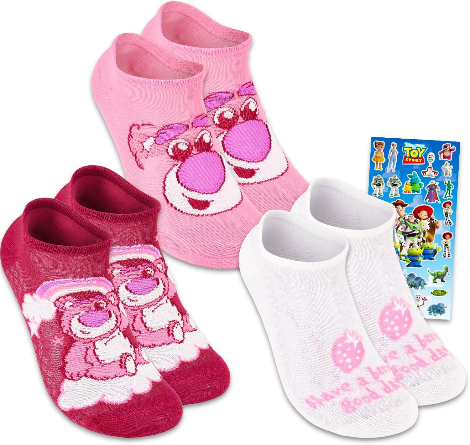 Disney Toy Story Socks for Women - Bundle 3 Pairs of No Show Socks