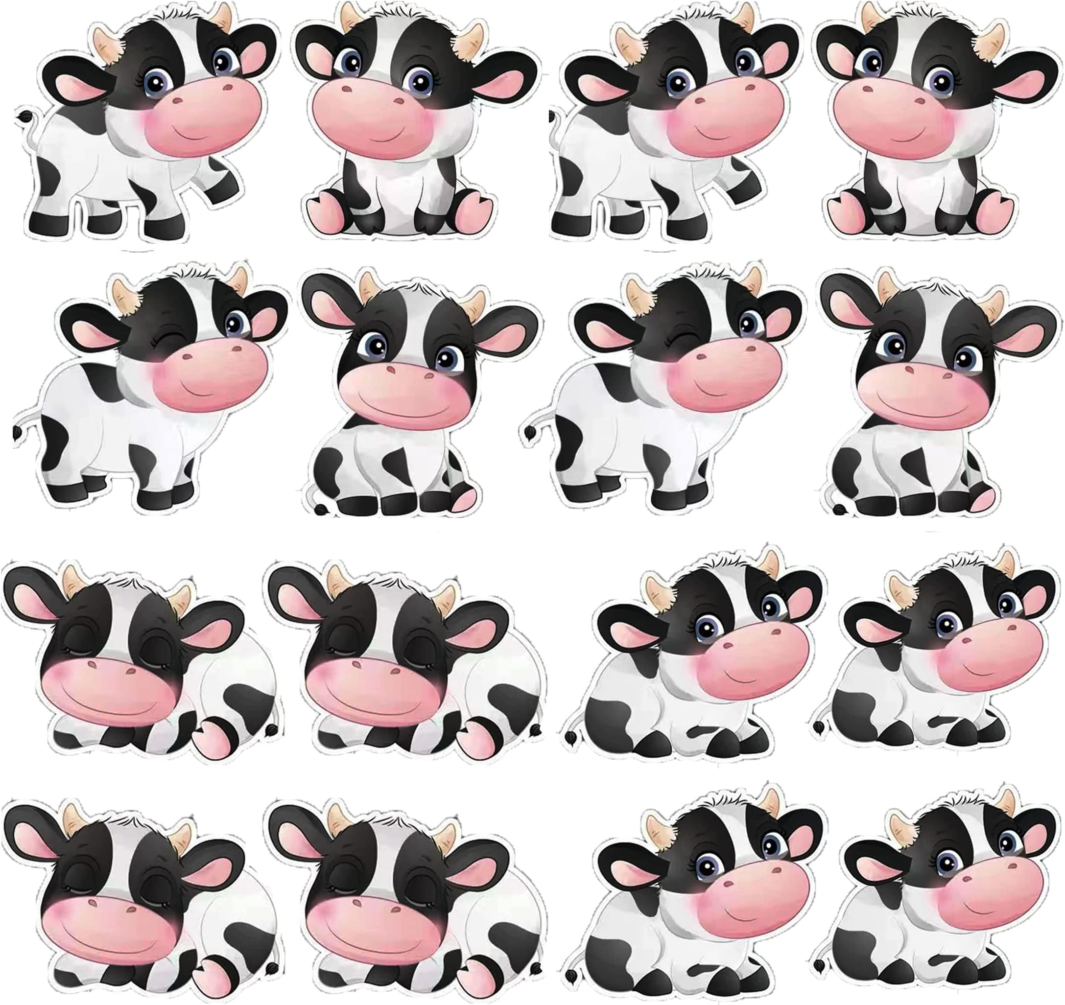 32 Pieces Cow Print Cutouts Cow Print Farm Animal Party Decorations for Children's Party Western Cowboy Theme Kids Birthday Party Decorations