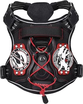Petnanny Tactical Dog Harness Breathable Mesh Service Vest S Black